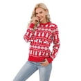 thumbnail image 1 of Juiluna Family Christmas Sweater Reindeer Snowflake Pattern Crew Neck Holiday Pullover Knitwear, 1 of 7