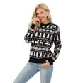 thumbnail image 1 of Juiluna Family Christmas Sweater Reindeer Snowflake Pattern Crew Neck Holiday Pullover Knitwear, 1 of 7