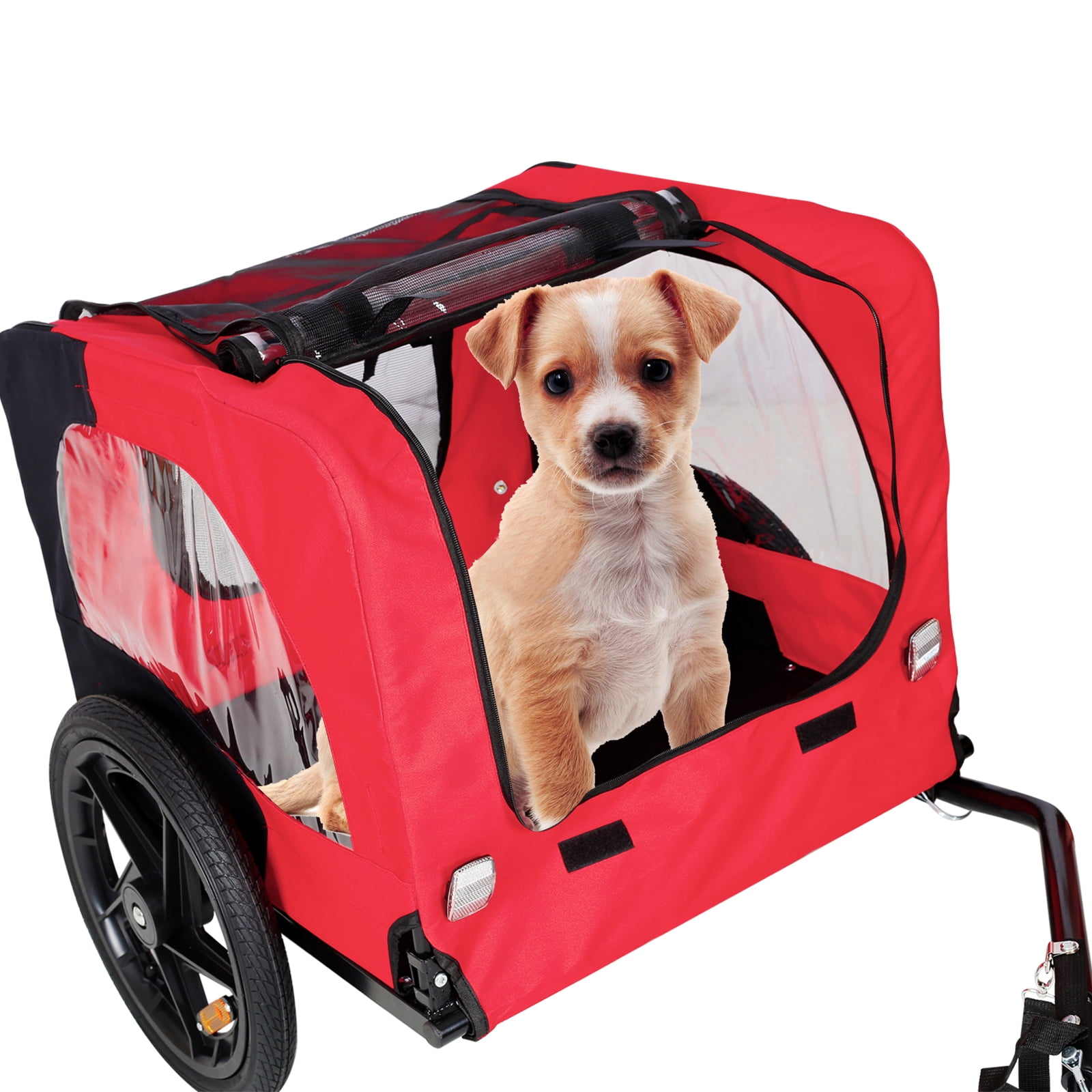 Aosom 2-In-1 Dog Bike Trailer, Pet Trolley Cart with Quick Aosom 2-In-1 Dog Bike Trailer, Pet Trolley Cart with Quick