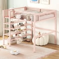 thumbnail image 1 of Juiluna Full Size Metal Loft Bed With 4-Tier Shelves Storage Space Staircase Loft Bed Frame Easy Assembly Slat Mattress Foundation Loft Bed For Bedroom Boys Girls Room, 1 of 9