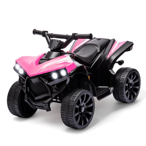 Juiluna Kids ATV 4 Wheeler, 6V Ride on Toy with 1.8MPH Max Speed, Wear-Resistant Wheels, Music & Foot Pedal, Battery Powered Electric Quad Car for Kids Toddlers