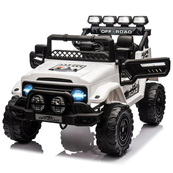 Juiluna Kids Ride On Truck Car 12V, Electric Vehicles with Remote Control, Led Lights, Spring Suspension, Music & Horn, 3 Speeds