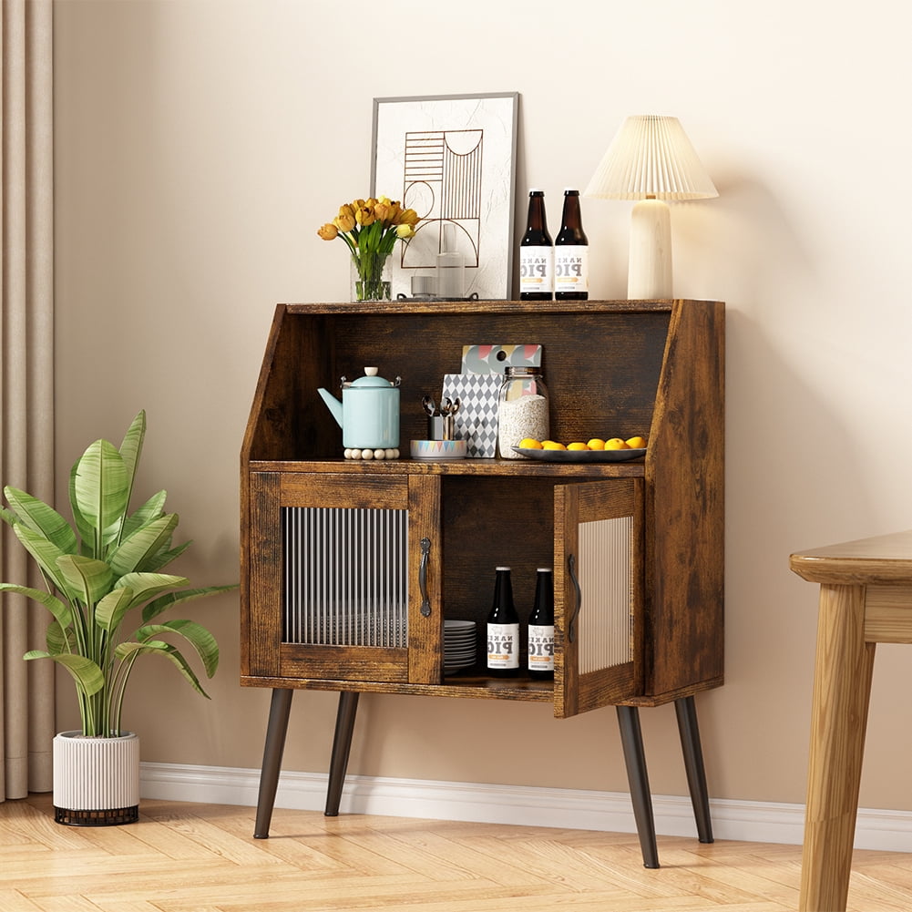 Juiluna Kitchen Accent Console Table Buffet Cabinet, Side Dining Table, With Open Shelf ...