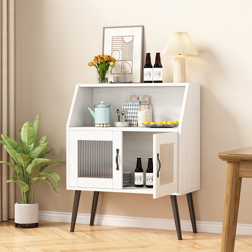Juiluna Kitchen Accent Console Table Buffet Cabinet, Side Dining Table, With Open Shelf ...