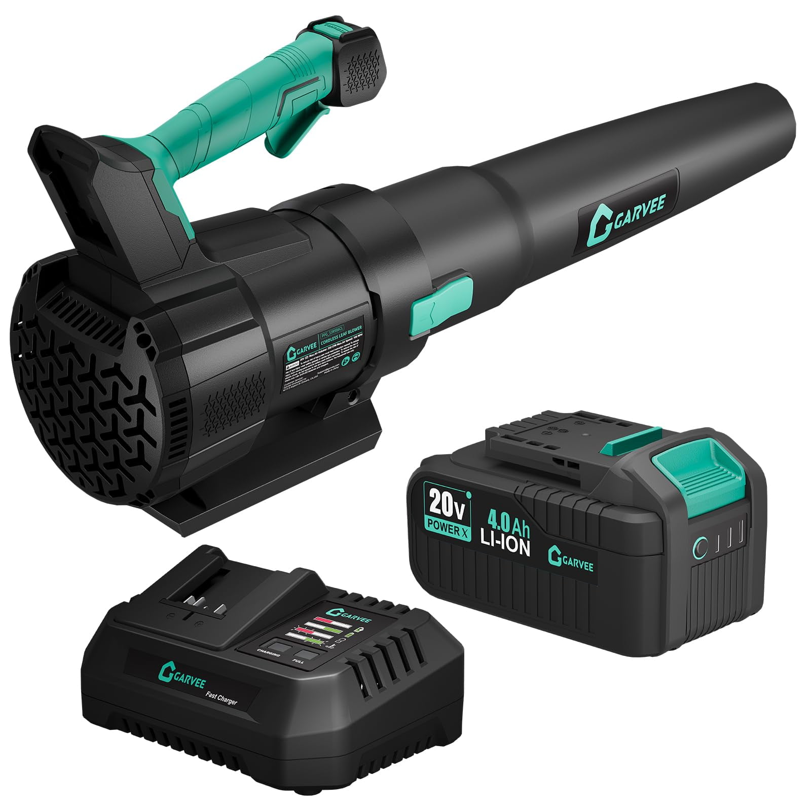 Juiluna Leaf Blower Cordless- 20V Electric Leaf Blower 650CFM 200MPH & 2 Speed Mode, 1 * 4.0Ah Battery Powered, 1*Charger Leaf Blowers for Lawn Care, Blowing Leaves, Patio, Dust