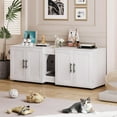 Juiluna Litter Box Enclosure with Double Cage, Cat House,Hidden Litter