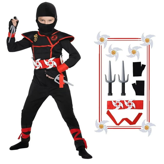 Juiluna Ninja Costume Halloween Kids Costume Ninja Muscle Costume With