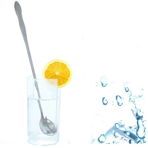 Juiluna Stainless Steel Long Handle Mixing Spoon, Tea Coffee Ice Cream Dessert Round Head Spoons, 32cm 26cm 20cm Length Tableware Kitchen Tools