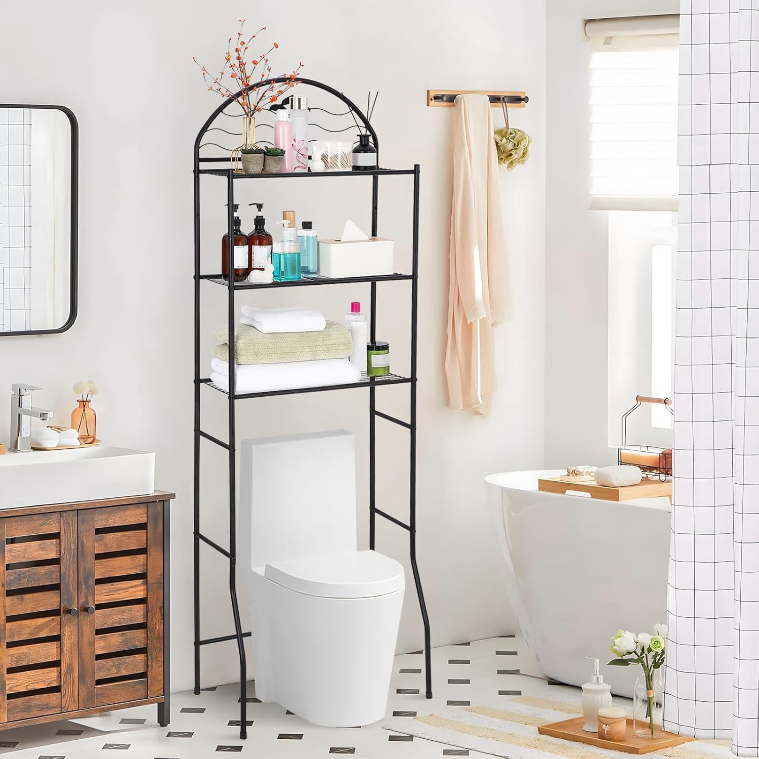 Juiluna Over The Toilet Storage Shelves, 3 Tier Bathroom Organizer ...