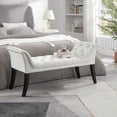 thumbnail image 1 of Juiluna Upholstered Ottoman Bench Stool Rectangular Velvet Fabric Accent Bench For Entryway, Dining Room, Living Room, And Bedroom, 1 of 9