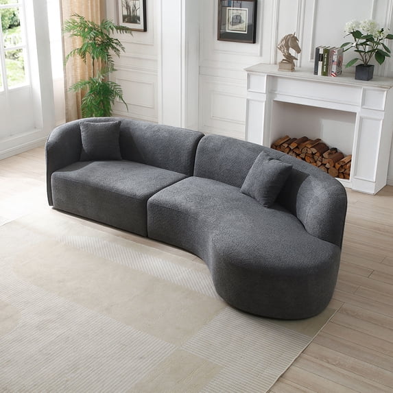 Juiluna Upholstered Sofa Couch Modern Luxury Sofa Boucle Chaise Couch For Guest Room Office Living Room Bedroom