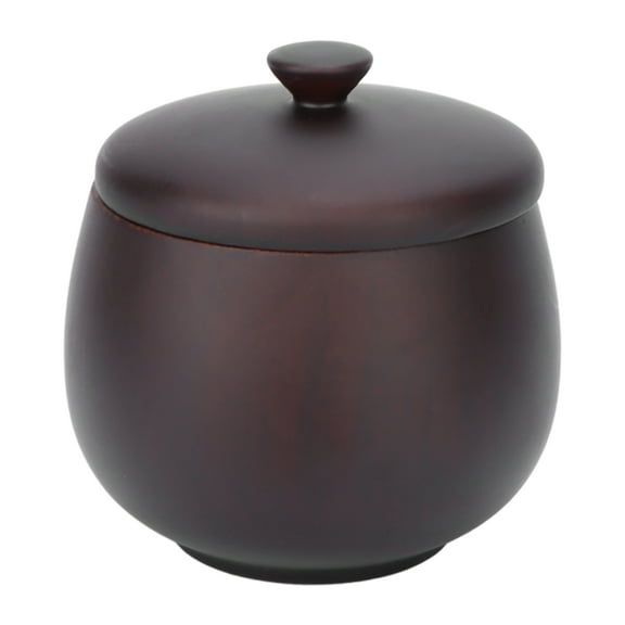Jujube Wood Spice Jar, Flip-Top Condiment Container - Black