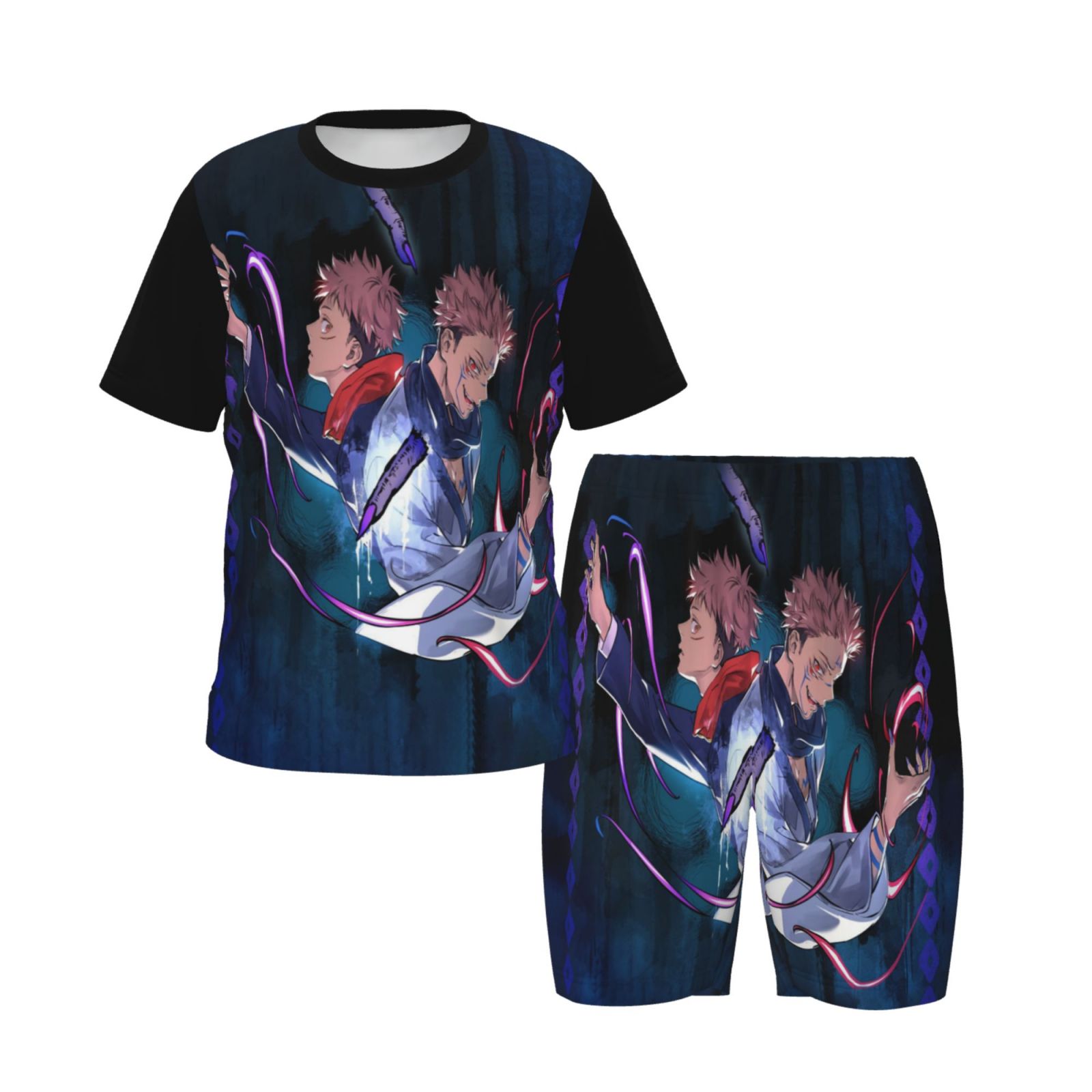 Jujutsu Anime Kaisen Pajamas Set Summer Cartoon Printed Short Set ...
