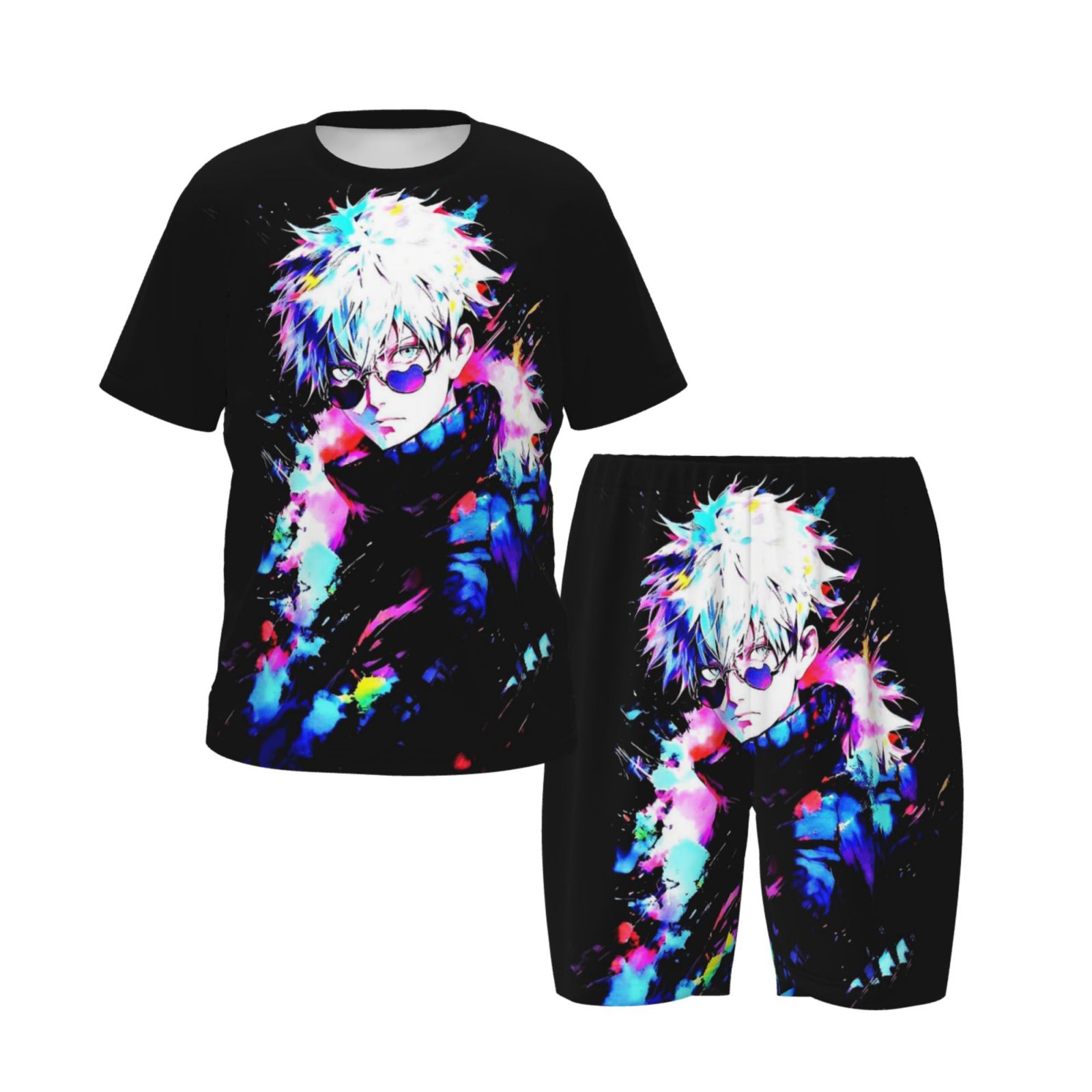 Jujutsu Anime Kaisen Pajamas Set Summer Cartoon Printed Short Set ...