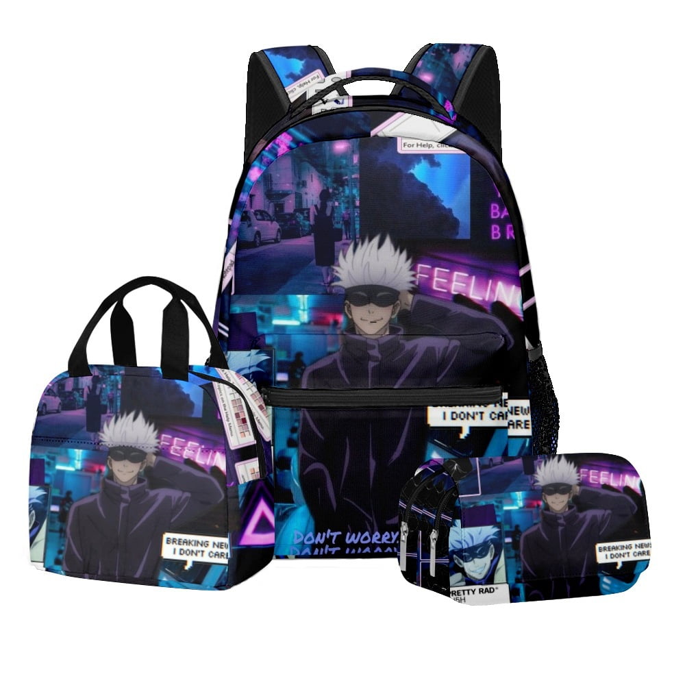 Jujutsu Kaisen 3pcs Backpack with Lunch Bag Satoru Gojo Backpack Set ...