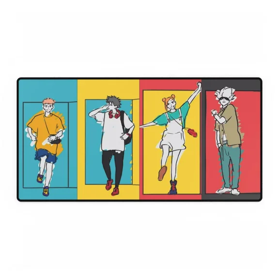 Jujutsu Kaisen Anime Desk Mat, Friends Gojo Team Manga Mouse Pad, Keyboard Mat, Gojo Yuji Megumi Nobara JJK Anime Desk Mat For Office, Gift For Gamer