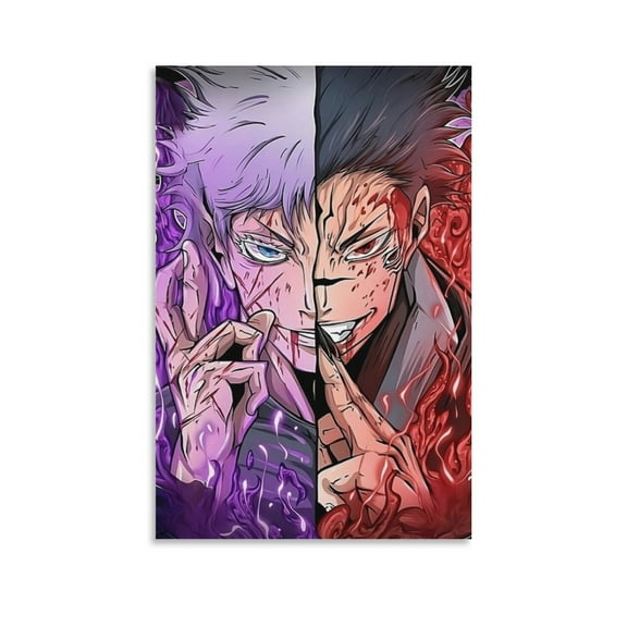Jujutsu-Kaisen Anime Satoru Gojo And Sukuna (25) Room Aesthetic Poster Print Art Wall Painting Canvas Posters Gifts Modern Bedroom Decor 12x18inch(30x45cm)