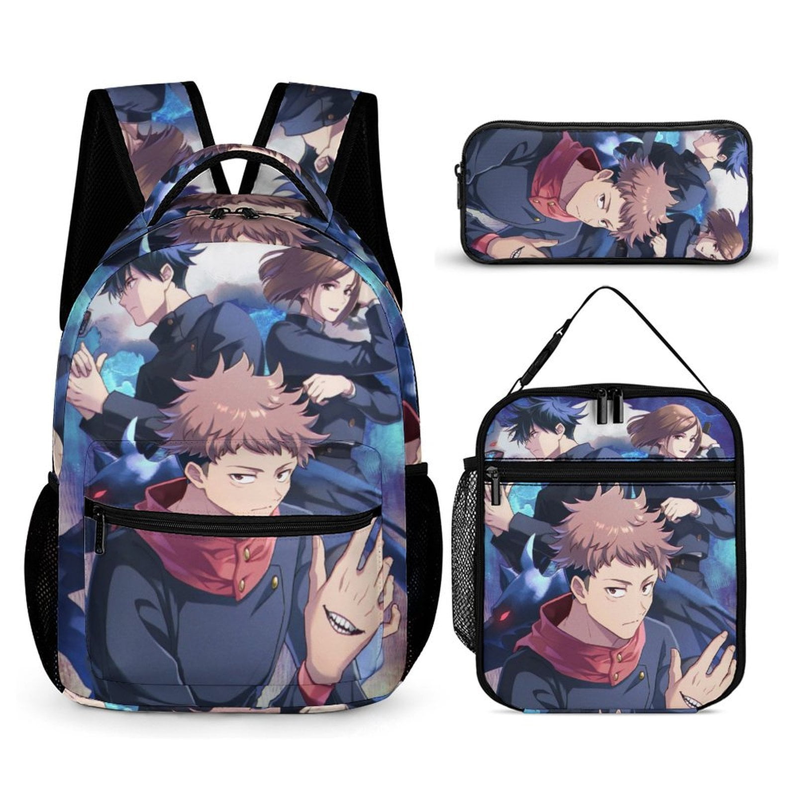 Jujutsu Kaisen Backpack 3 Piece Set Large Capacity Schoolbag & Lunch ...