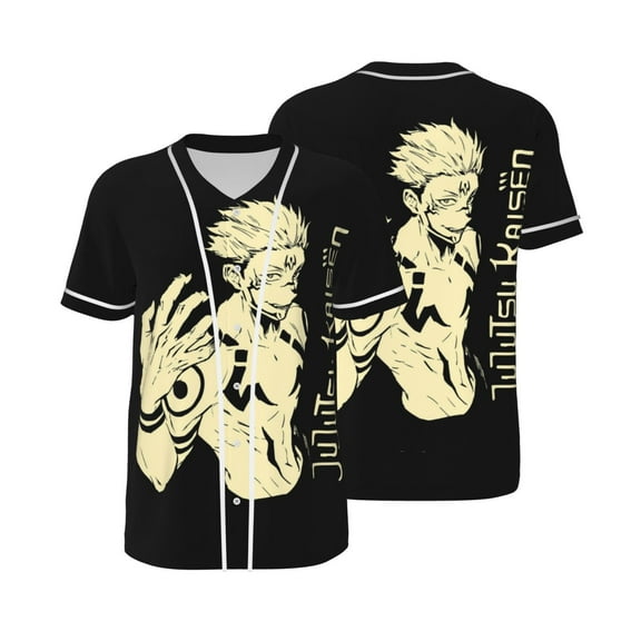 Jujutsu Kaisen Baseball Jerseys Shirts Baseball Button Down Shirt for Men Women Adult