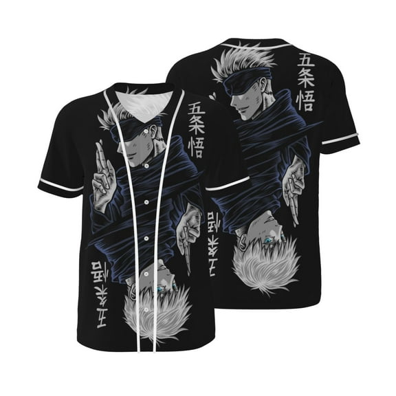 Jujutsu Kaisen Baseball Jerseys Shirts Baseball Button Down Shirt for Men Women Adult