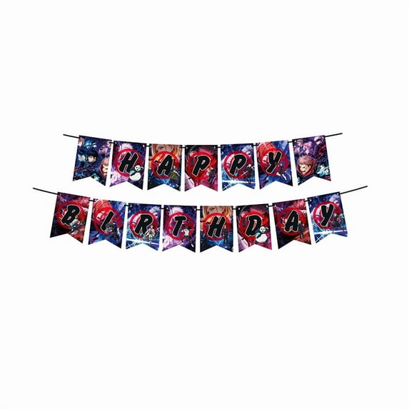 Jujutsu Kaisen Birthday Banner Game Theme Party Decorations Game Theme Banner Colorful Graphics for Anime Birthday Party Decorations