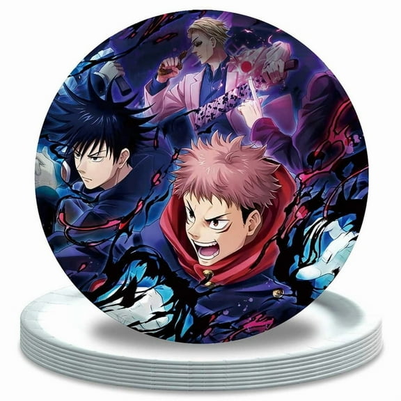 Jujutsu Kaisen Birthday Plates Disposable Dinnerware Party Supplies Decorations Tableware