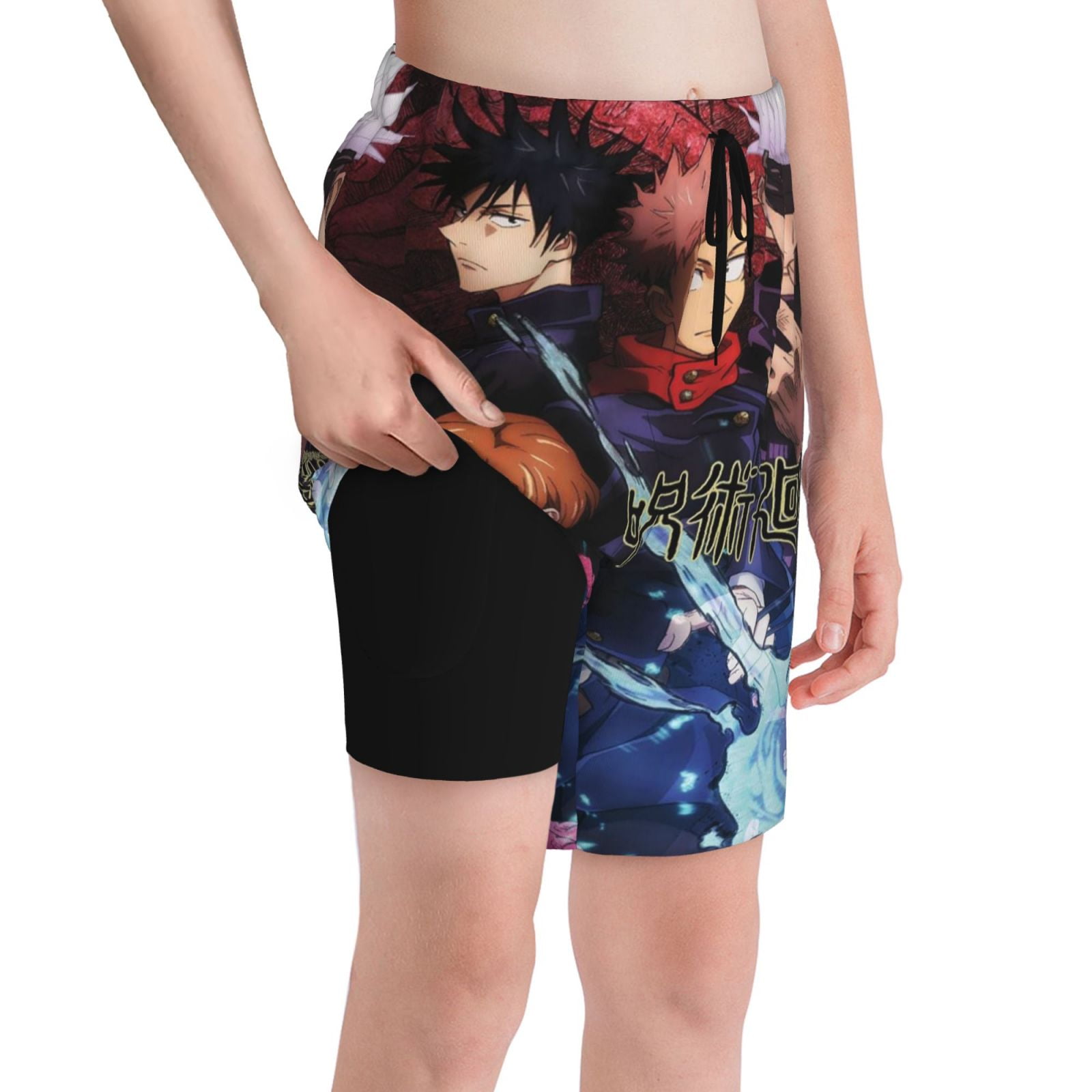 Jujutsu Kaisen Boys Swim Trunks Compression Liner Bathing Suit Swimsuit Board Shorts Fit Kids