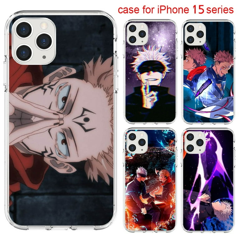 Jujutsu Kaisen Case for iPhone 15 Shockproof Clear Anime Transparent Hard  PC + TPU Compatible with iPhone 15 