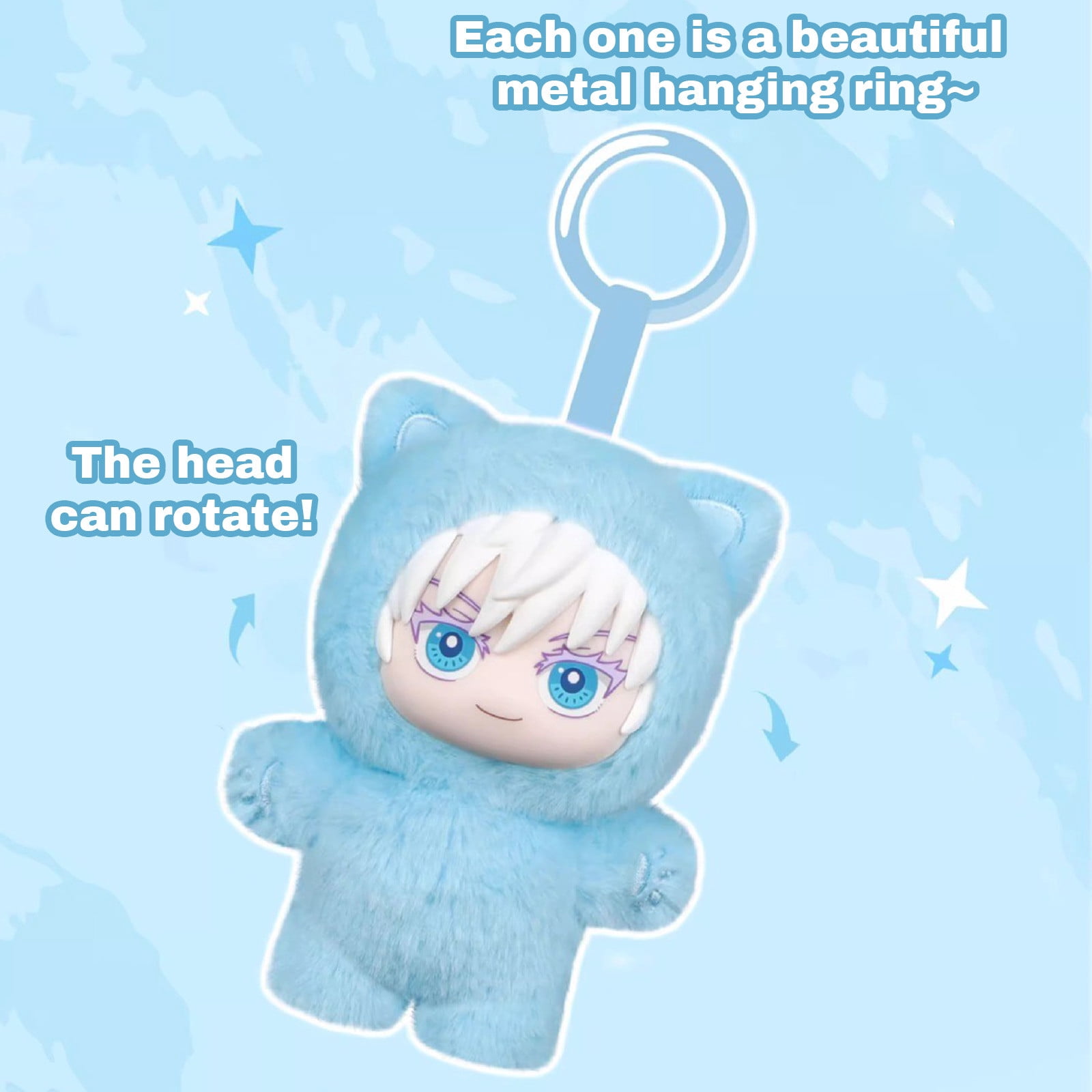 Jujutsu Kaisen Cat Ear Plushie Series  Blind Box Jujutsu Kaisen Season 2 Cat Park Party Gojo Satoru Blind Box  Plush Toys Doll Bag Pendant Model Collection Home Decoration as Birthday Gifts