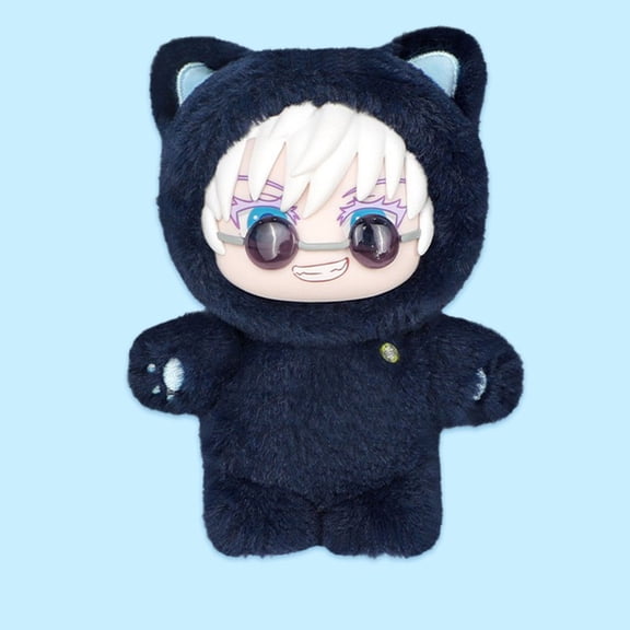 Jujutsu Kaisen Cat Ear Plushie Series Blind Box Jujutsu Kaisen Season 2 Cat Park Party Gojo Satoru Blind Box Plush Toys Doll Bag Pendant Model Collection Home Decoration as Birthday Gifts