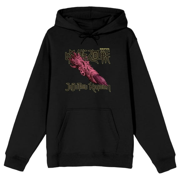 Jujutsu Kaisen Core Poster Long Sleeve Black Adult Hooded Sweatshirt-Large
