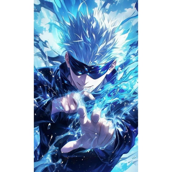 Jujutsu Kaisen Diamond Painting Set (for Adults) 5D DIY Anime Diamond Art Set (for Beginners) Round Full Diamond Diamond Painting Gem Art Crafts (Home Wall Decoration Gift)