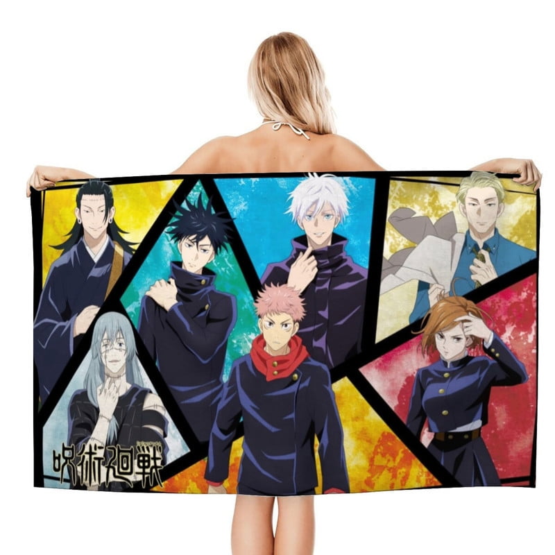 Jujutsu Kaisen Gifts Beach Towel for Women Girl Birthday Inspired Fan Bath Outdoor Music Lover