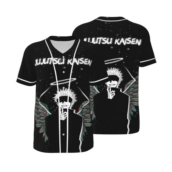 Jujutsu Kaisen Gojo Baseball Jerseys Shirts Baseball Button Down Shirt for Men Women Adult