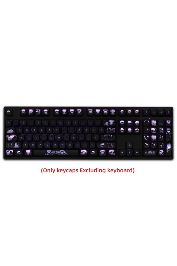 Jujutsu Kaisen Gojo Satoru Anime Keycaps, Shin-Through RGB Keycap Set with 104 Keys OEM Profile for Mechanical Keyboards