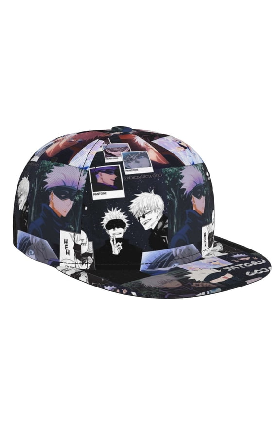 Jujutsu Kaisen Gojo Satoru Brim Bill Baseball Cap Adjustable Snapback Hat Hip Hop Dad Caps Men Women
