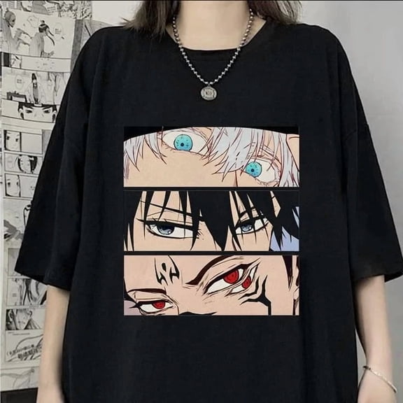 Jujutsu Kaisen Group Stacked Eyes T-shirt Manga Anime Fan T Shirt S-5XL