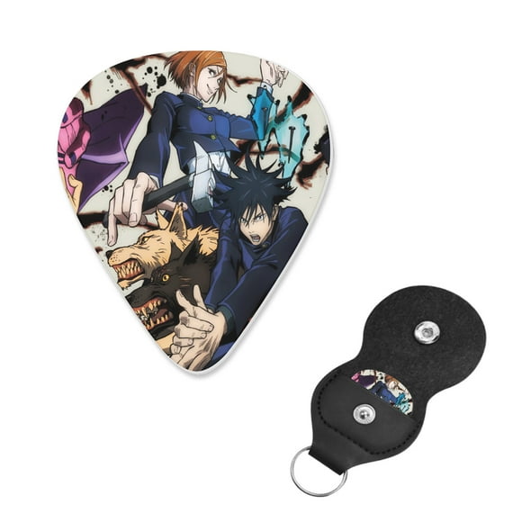 Jujutsu Kaisen Guitar Picks - Guitar Accessories - Acoustic, Electric, Bass Guitar Picks - Natural Feel, Warm Tone - Assorted Styles, Medium 0.70mm, 6 Pack