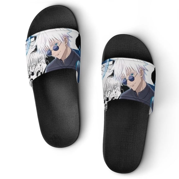 Jujutsu Kaisen Home Slippers Non Slip Bathroom Open Toe Shoes Lightweight Breathable Slide Slippers Sandals for Men Women 45 (275mm)