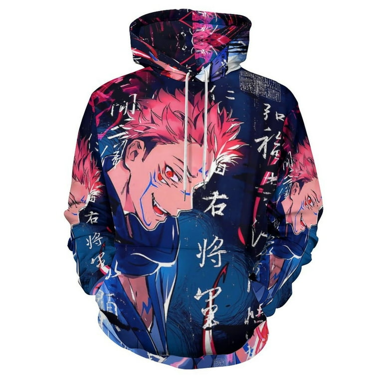 Jujutsu Kaisen Hoodie 3D Print Pullover Hooded Long Sleeve Sweatshirts Tops Blouse with Pocket for Mens Womens Walmart
