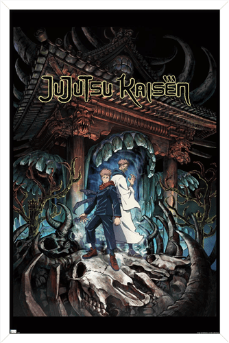 Jujutsu Kaisen - Key Art English Wall Poster, 14.725" x 22.375", Framed