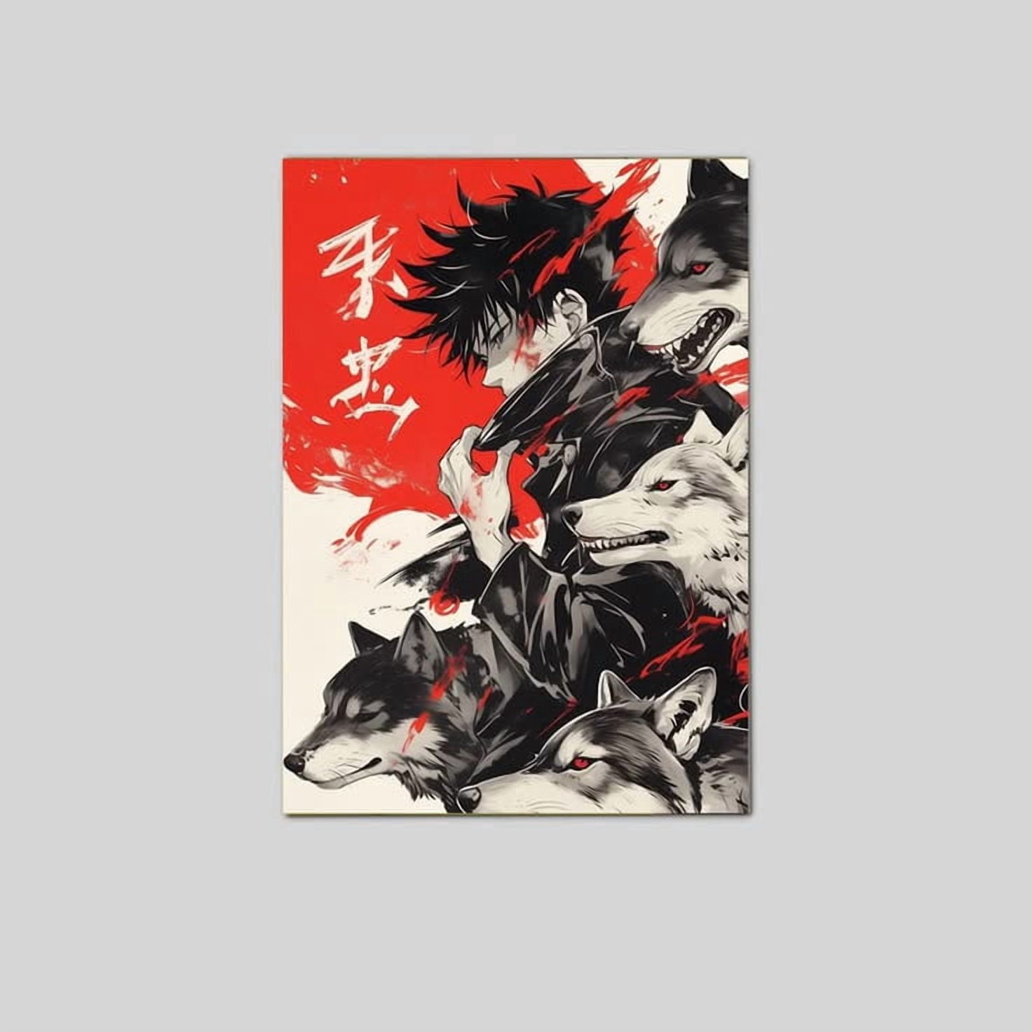 Jujutsu Kaisen: Megumi Fushiguro & Divine Dogs Manga Art Poster