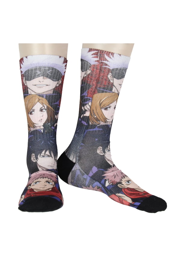 Jujutsu Kaisen Men's Anime Character Art Sublimated Crew Sock