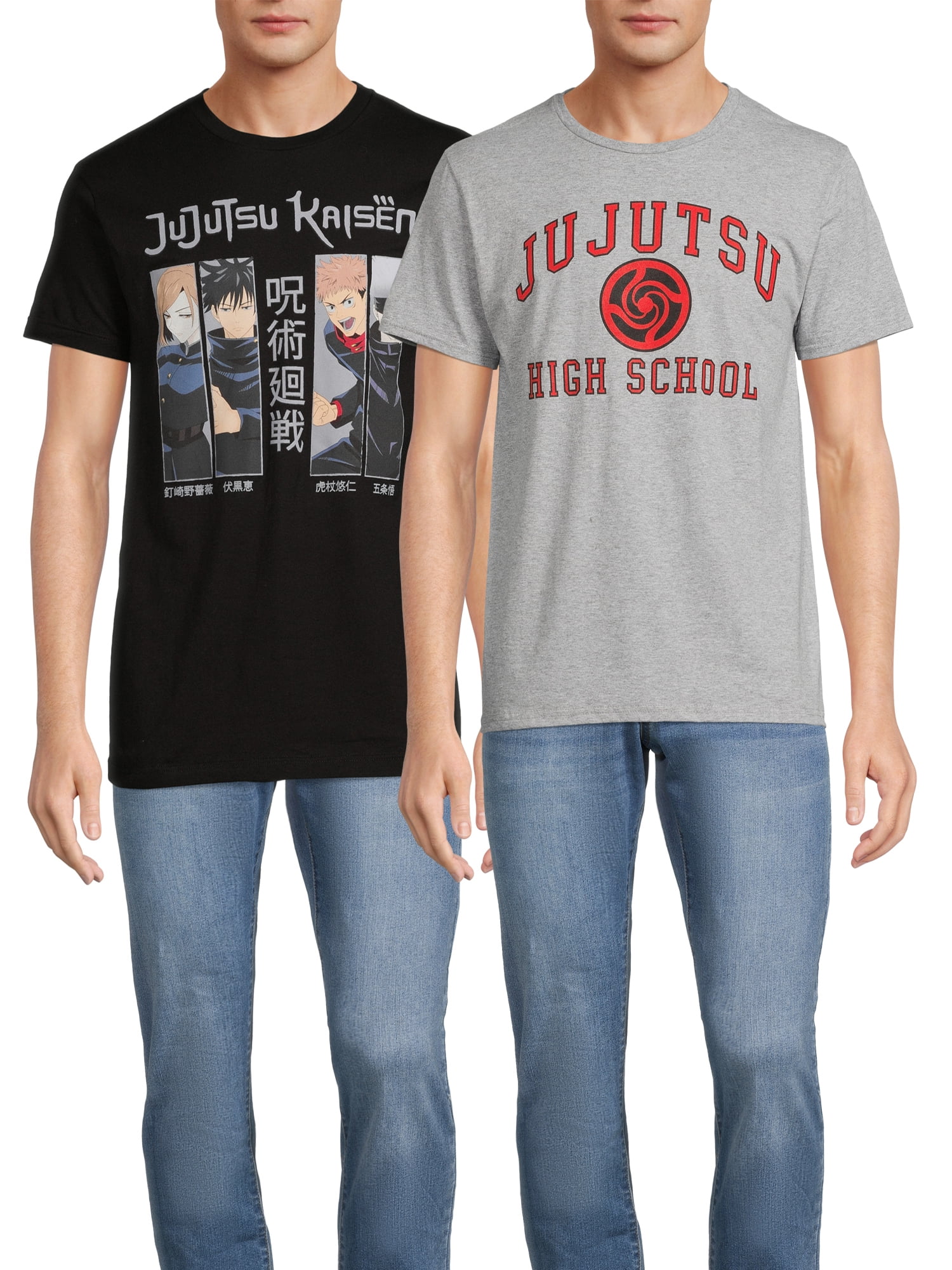 Jujutsu Kaisen Men's & Big Men's Graphic Tees, 2-Pack, Sizes S-3XL