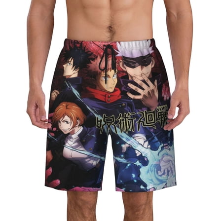 Jujutsu Kaisen Men's Swim Trunks Quick Dry Board Shorts Bathing Suit Swimsuits Beach Shorts with Mesh Lining