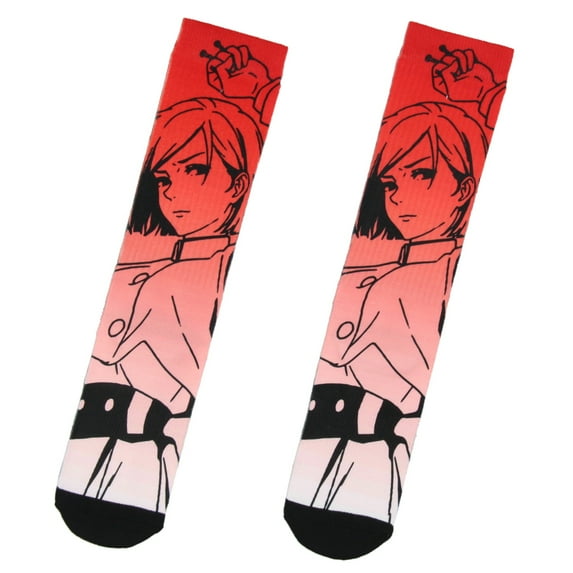 Jujutsu Kaisen Mens Anime Manga Nobara Kugisaki Character Sublimated Crew Socks 1 Pair