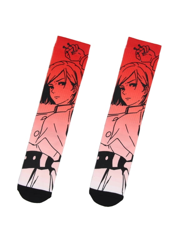 Mens Anime Manga Nobara Kugisaki Character Sublimated Crew Socks 1 Pair