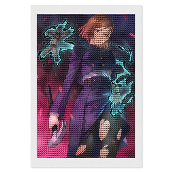 Jujutsu Kaisen Nobara Kugisaki Diamond Art Kits for Adults 5D Diamond Art , DIY Paint with Round Full Drill Diamonds Paintings Gem Art for Home Wall Decor Gift 8"x12"