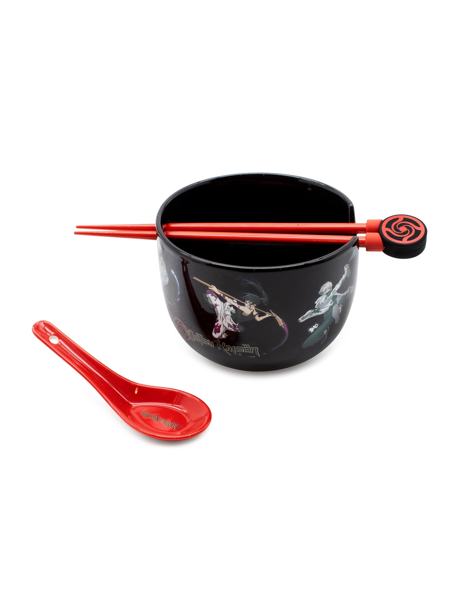 CultureFly Jujutsu Kaisen Noodle Bowl Set, 20 oz Bowl, Chopsticks, & Spoon, Officially Licensed
