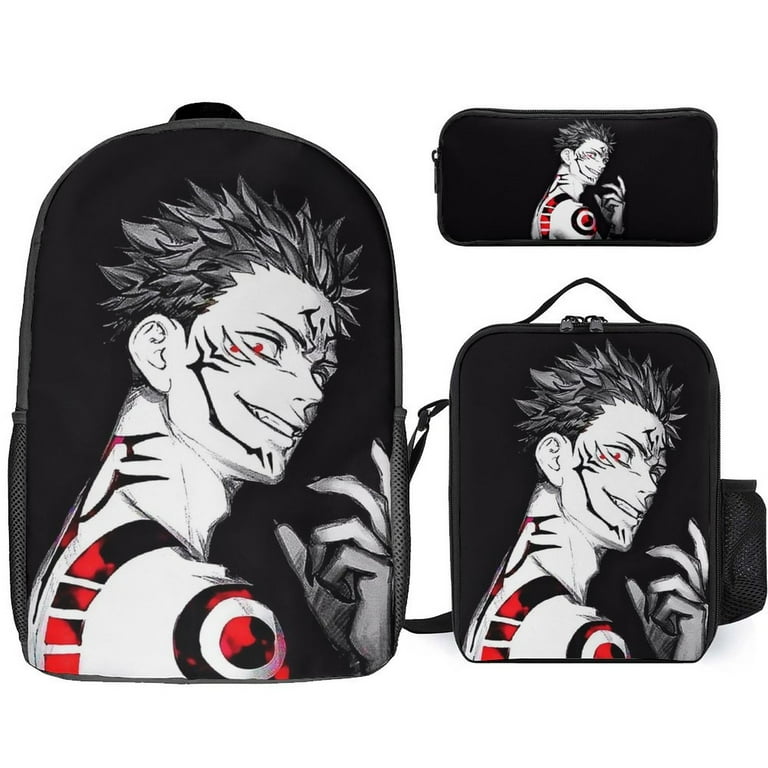 Jujutsu Kaisen Ryomen Sukuna 3 Piece Backpack Set with Lunch Bag